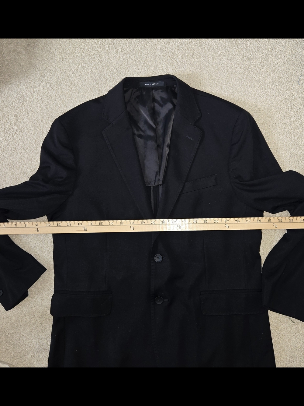 Kenneth Cole- Classic Black Men's Two-Button Blazer Office 42R Slim Fit - Picture 3 of 10